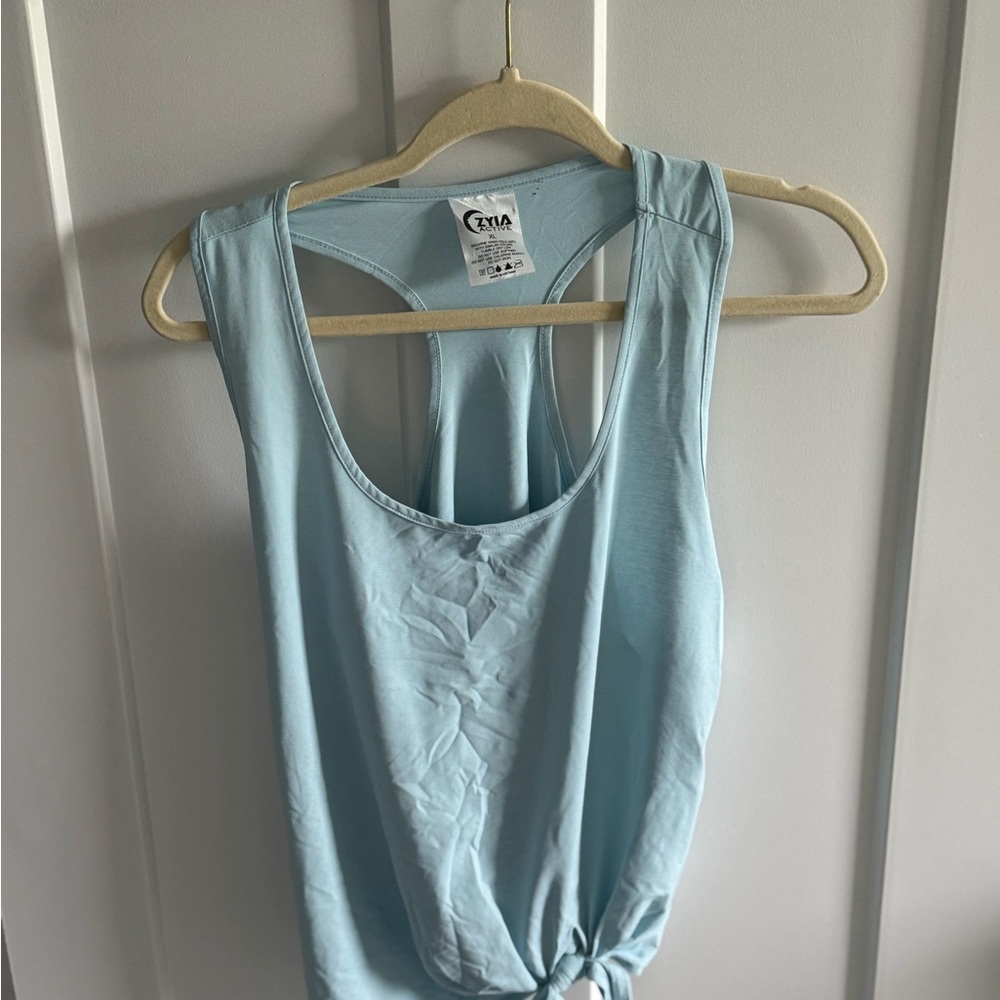 ZYIA Blue Tie Front Tank
